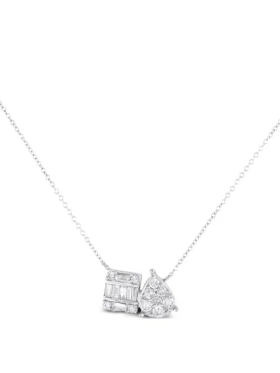 Pre-owned Lb Exclusive 14k White Gold Diamond Necklace