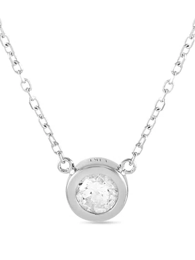 Pre-owned Lb Exclusive 14k White Gold Diamond Necklace In Silver