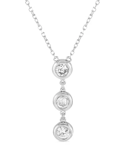 Pre-owned Lb Exclusive 14k White Gold Diamond Necklace In Silver