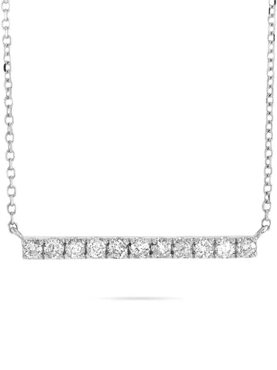Pre-owned Lb Exclusive 14k White Gold Diamond Necklace In Silver