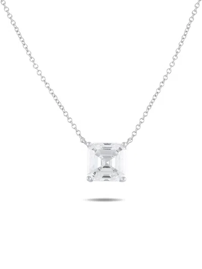 Pre-owned Lb Exclusive 14k White Gold Diamond Necklace In Silver