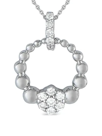 Pre-owned Lb Exclusive 14k White Gold Diamond Necklace In Silver
