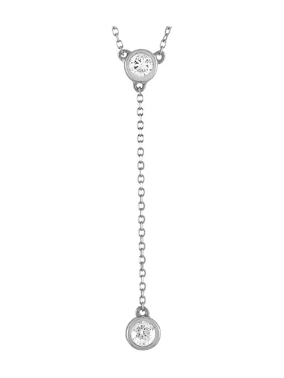 Pre-owned Lb Exclusive 14k White Gold Diamond Necklace In Silver