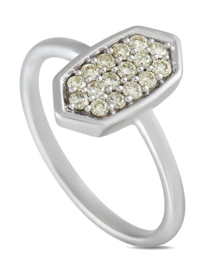 Pre-owned Lb Exclusive 14k White Gold Diamond Ring In Silver