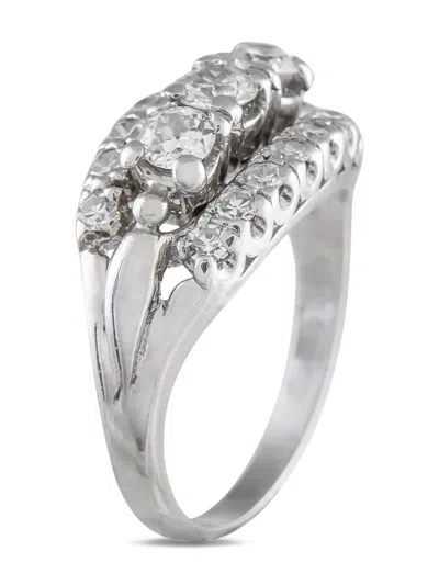 Pre-owned Lb Exclusive 14k White Gold Diamond Ring In Silver