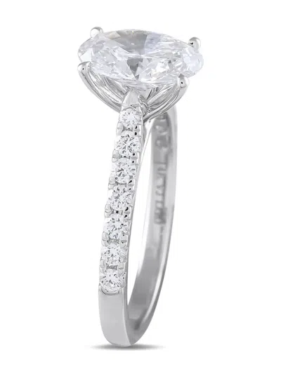 Pre-owned Lb Exclusive 14k White Gold Diamond Ring In Silver