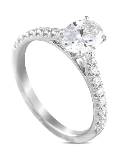 Pre-owned Lb Exclusive 14k White Gold Diamond Ring In Silver