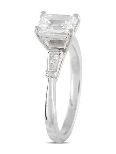 Pre-owned Lb Exclusive 14k White Gold Diamond Ring In Silver