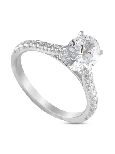 Pre-owned Lb Exclusive 14k White Gold Diamond Ring In Silver