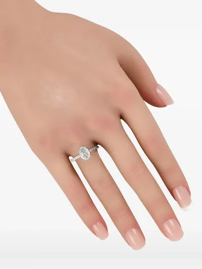 Pre-owned Lb Exclusive 14k White Gold Diamond Ring In Silver