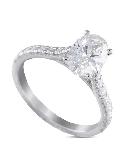 Pre-owned Lb Exclusive 14k White Gold Diamond Ring In Silver