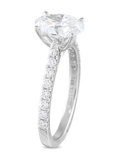 Pre-owned Lb Exclusive 14k White Gold Diamond Ring In Silver