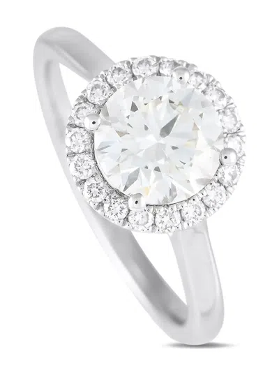 Pre-owned Lb Exclusive 14k White Gold Diamond Ring In Silver
