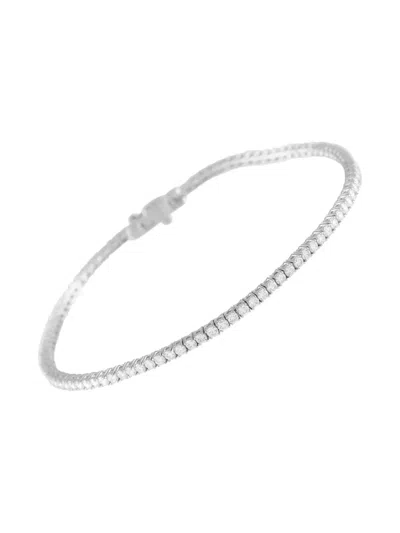 Pre-owned Lb Exclusive 14k White Gold Diamond Tennis Bracelet