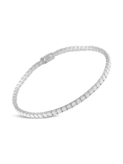Pre-owned Lb Exclusive 14k White Gold Diamond Tennis Bracelet