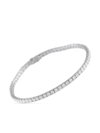 Pre-owned Lb Exclusive 14k White Gold Diamond Tennis Bracelet