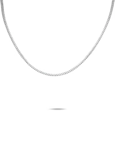 Pre-owned Lb Exclusive 14k White Gold Diamond Tennis Necklace