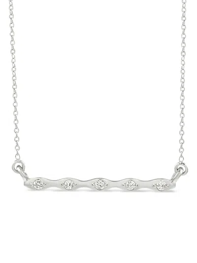 Pre-owned Lb Exclusive 14k White Gold Diamonds Necklace In Silver