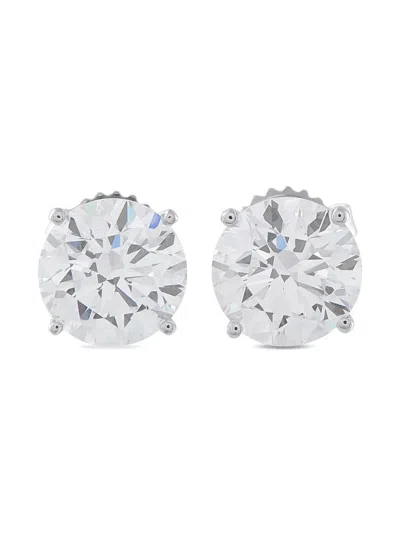 Pre-owned Lb Exclusive 14k White Gold Earrings In Silver