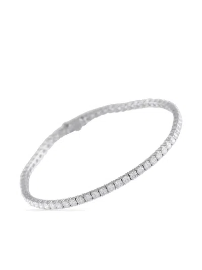 Pre-owned Lb Exclusive 14k White Gold Embellished Tennis Bracelet