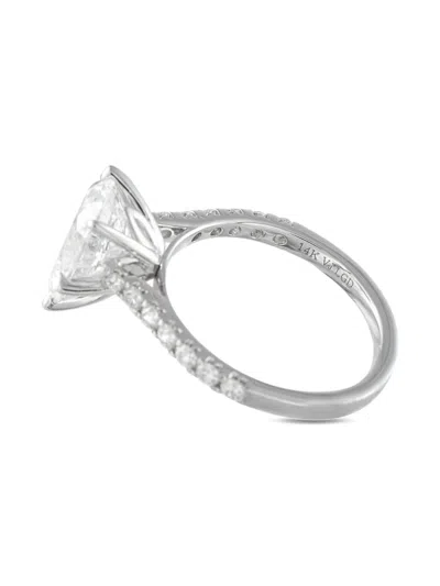 Pre-owned Lb Exclusive 14k White Gold Lab-grown Diamond Ring In Silver