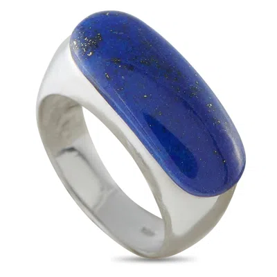 Lb Exclusive 14k White Gold Lapis Lazuli Signet Ring Mf09-062626