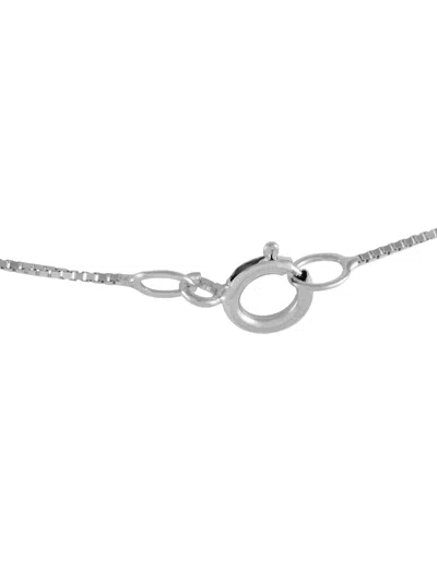 Pre-owned Lb Exclusive 14k White Gold Sapphire And Diamond Necklace In Silver