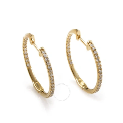 Lb Exclusive 14k Yellow Gold .51 Carat Vs1 G Color Diamond Hoop Huggies Earrings In Multi-color