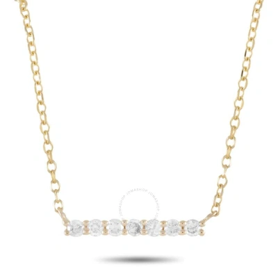 Lb Exclusive 14k Yellow Gold 0.10ct Diamond Bar Necklace In Multi-color