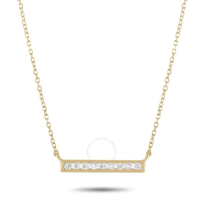 Lb Exclusive 14k Yellow Gold 0.10ct Diamond Bar Necklace In Multi-color