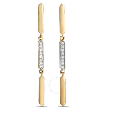 Lb Exclusive 14k Yellow Gold 0.10ct Diamond Line Drop Earrings Er28558 In Multi-color