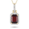 LB EXCLUSIVE LB EXCLUSIVE 14K YELLOW GOLD 0.12CT DIAMOND AND GARNET PENDANT NECKLACE PD4 15501YGA