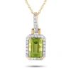 LB EXCLUSIVE LB EXCLUSIVE 14K YELLOW GOLD 0.12CT DIAMOND AND PERIDOT PENDANT NECKLACE PD4 15501YPE