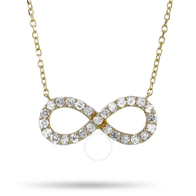 Lb Exclusive 14k Yellow Gold 0.25 Ct Diamond Infinity Symbol Pendant Necklace In Multi-color