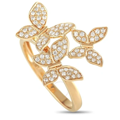 Lb Exclusive 14k Yellow Gold 0.30ct Diamond Butterfly Ring In Multi-color