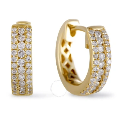Lb Exclusive 14k Yellow Gold 0.35 Ct Diamond Small Hoop Huggies Earrings In Multi-color