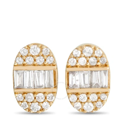 Lb Exclusive 14k Yellow Gold 0.35ct Diamond Oval Earrings In Multi-color