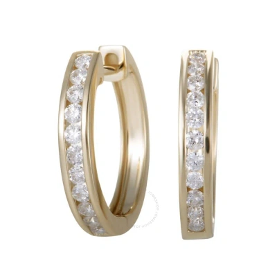 Lb Exclusive 14k Yellow Gold 0.50 Ct Diamond Hoop Earrings In Multi-color