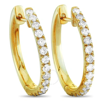 Lb Exclusive 14k Yellow Gold 0.50 Ct Diamond Pave Hoop Earrings In Multi-color