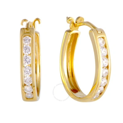 Lb Exclusive 14k Yellow Gold 0.50 Ct Diamond Small Hoop Earrings In Multi-color