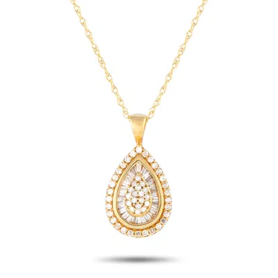 Lb Exclusive 14k Yellow Gold 0.50ct Diamond Pear Pendant Necklace Pn15388