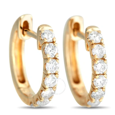 Lb Exclusive 14k Yellow Gold 0.59ct Diamond Hoop Earrings In Multi-color