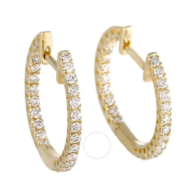 Lb Exclusive 14k Yellow Gold 0.66 Ct Diamond Inside Out Hoop Earrings In Multi-color