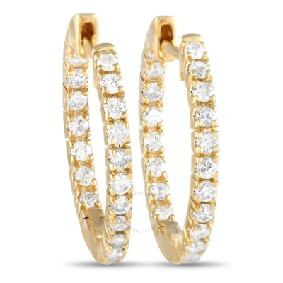 Lb Exclusive 14k Yellow Gold 0.81ct Diamond Inside Out Hoop Earrings In Multi-color