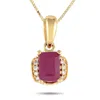 Lb Exclusive 14k Yellow Gold 0.03ct Diamond And Ruby Pendant Necklace Pd4-1649yru In Gold