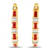 Lb Exclusive 14k Yellow Gold 0.05ct Diamond And Red Enamel Earrings Er28196 In Gold