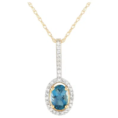 Pre-owned Lb Exclusive 14k Yellow Gold 0.09ct Diamond Pendant Necklace Pd4-16077ybt