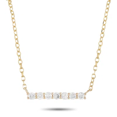 LB EXCLUSIVE 14K YELLOW GOLD 0.10CT DIAMOND BAR NECKLACE