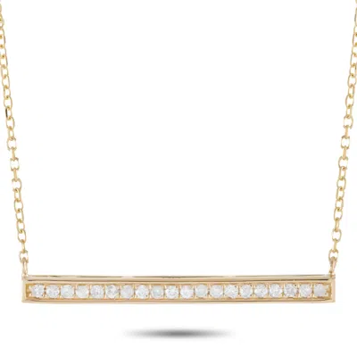 Lb Exclusive 14k Yellow Gold 0.10ct Diamond Pendant Necklace