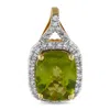 Lb Exclusive 14k Yellow Gold 0.13ct Diamond And Peridot Pendant Pd4-15472ype